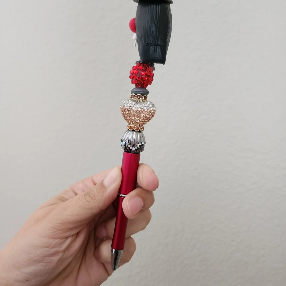 Decorative Red and Gold Chola Fancy Beaded Custom.made Pen